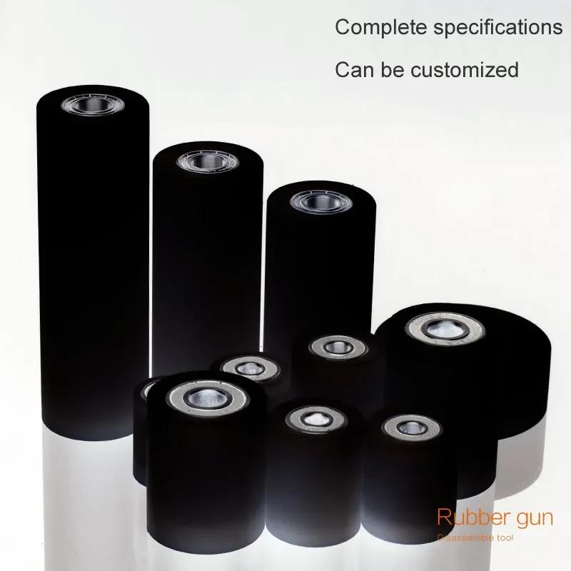 Çap 40mm, Delik 10mm, Siyah Poliüretan rulman, POM Sert yüzey tekerleği, Tahrik kasnağı, Sessiz Kılavuz tekerleği Çift rulman
