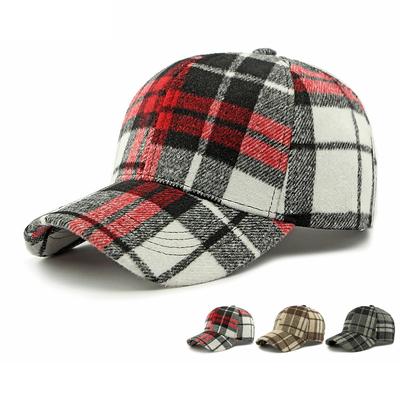 Plaid Cap Männer Frauen Herbst Winter Klassische Baseball Cap Sonnenschutz Kappe