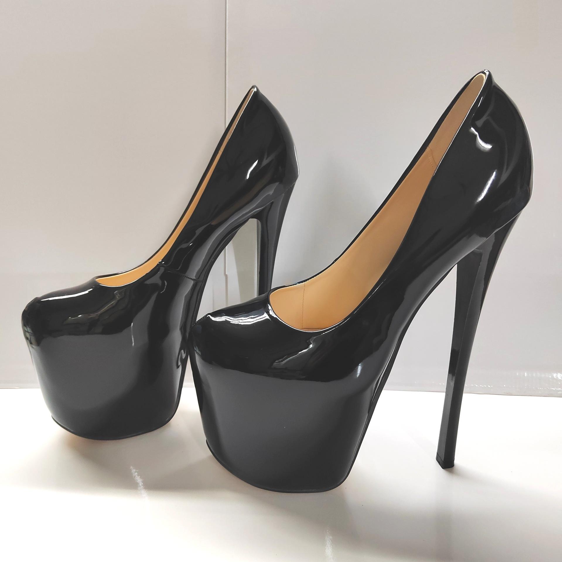 

Новые туфли на каблуке 19 см, высокие толстые каблуки, женские туфли большого размера, конфетного цвета, сексуальные туфли на высоком каблуке 48