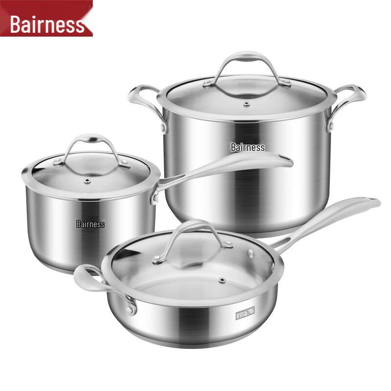 Bernice 304 Stainless Steel 3-Piece Cookware Set