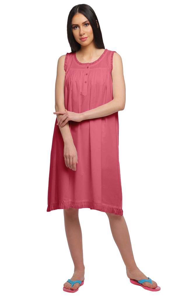 Moomaya Womena    s Solid A-Line Sleeveless Nightdress Cotton Sleepwear Gown