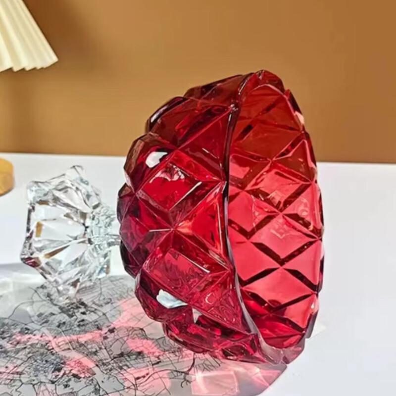 Fulevence Red European Style Crystal Glass Pedestal Dish