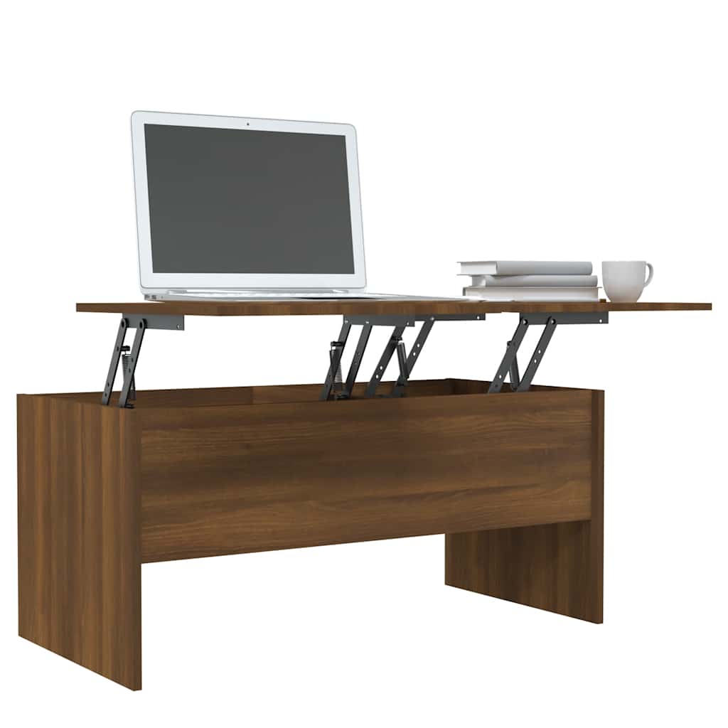 Coffee Table Brown Oak Look 102 X 50.5 X 46.5 Cm Engineered Wood