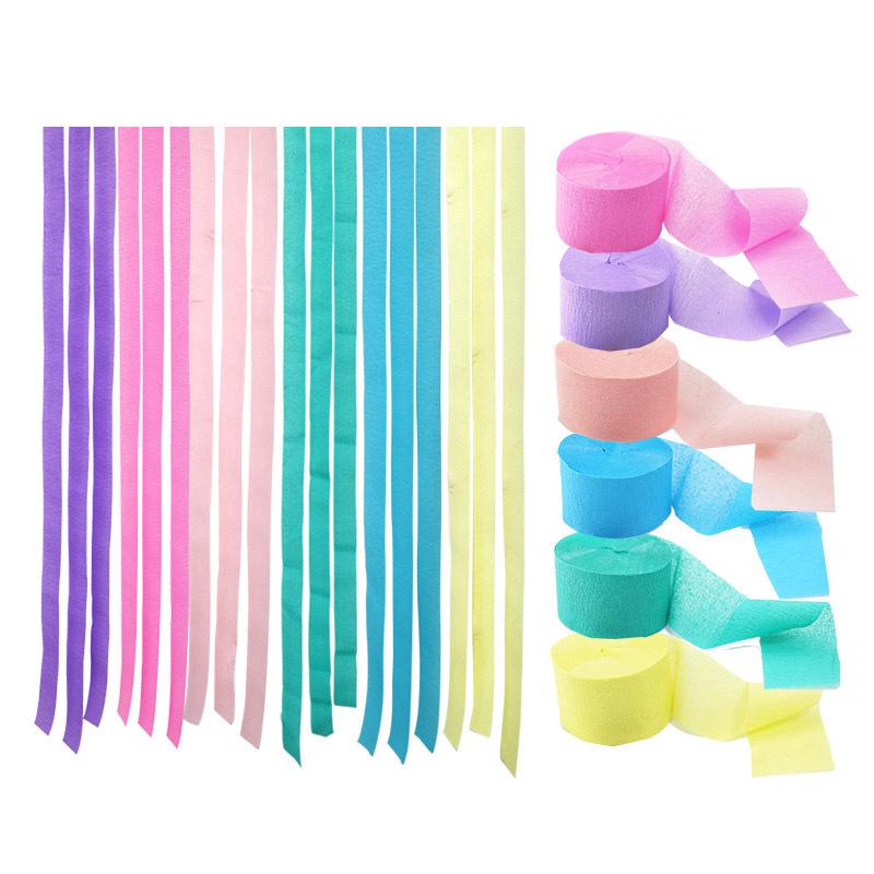3-Pack Colored Crepe Paper Streamers for Birthday Decorations