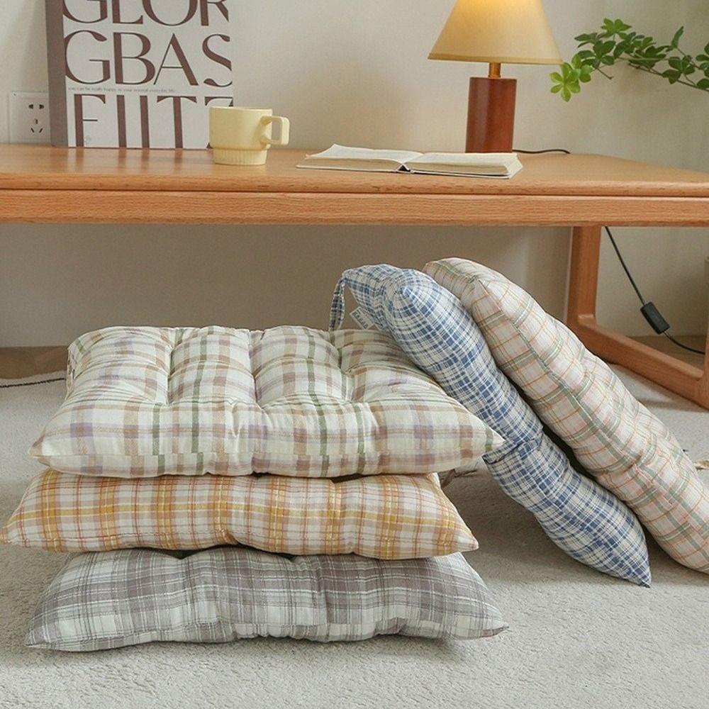 Grid Stripes Pattern Chair Cushion 40×40cm Dining Chair Cushion Sofa Cushion Home Office