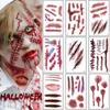 5-20PCS Halloween Horror Tattoo Sticker Waterproof Bloody Scar Wound Temporary Tattoos for Party Costume Cosplay Body Decoration