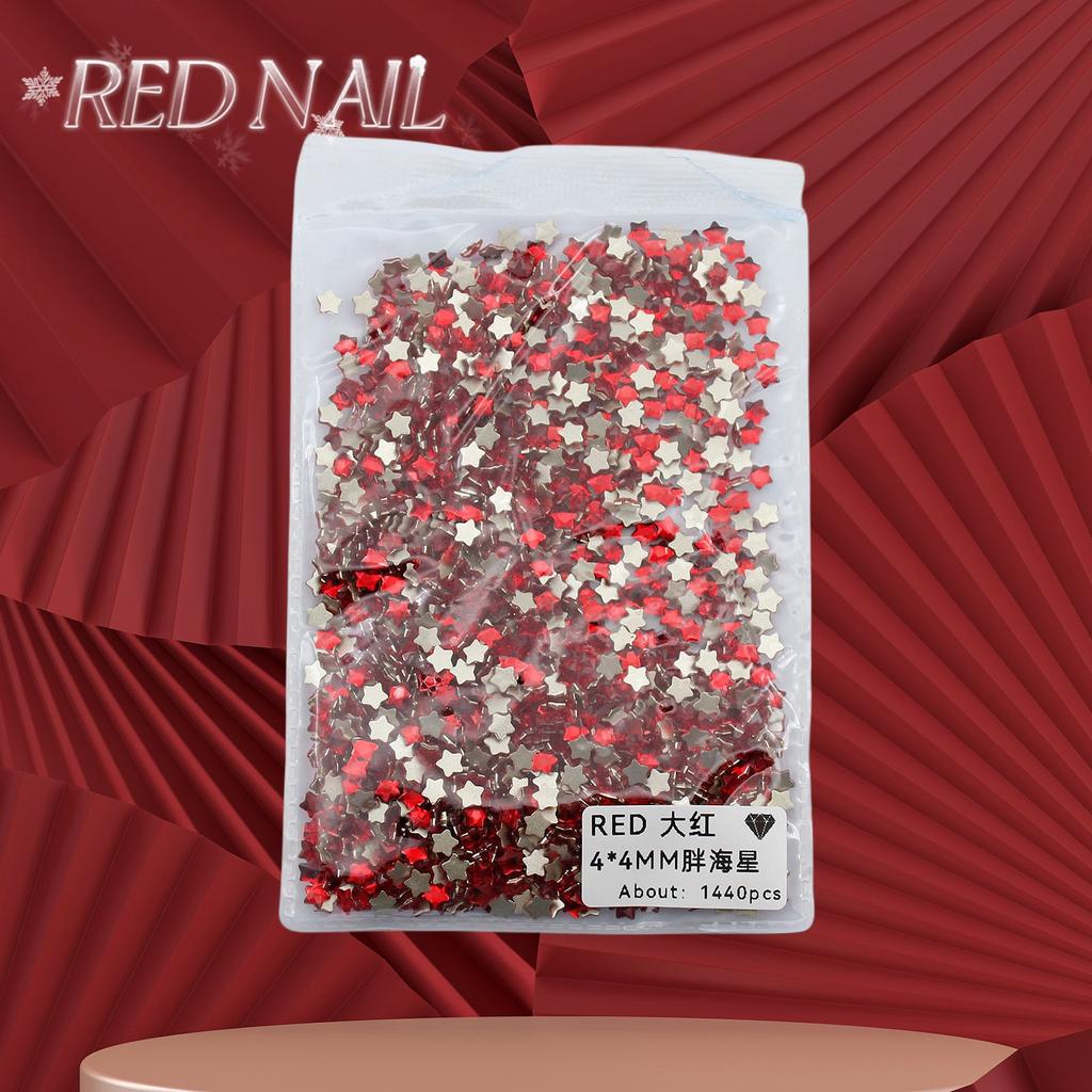 Pachet întreg de Crăciun de Anul Nou, mic, mare, roșu, fund plat, formă specială, diamant, artă pentru unghii, ornament pentru unghii, diamant roșu în formă specială