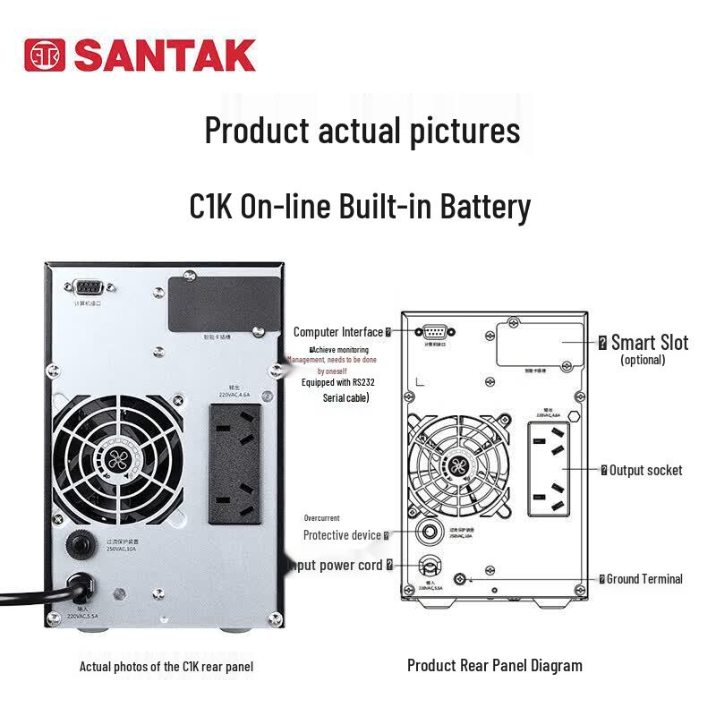 SANTAK C3K(G7) Online UPS CN Plug (adapter Included)