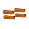 4pcs 3.98"x1.18" Universal Reflector Oval Motorcycle Safety Reflector Orange