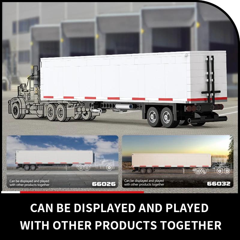 268PCS Blocuri de Construcție Cap Camion American Creative Conectabile Model Remorcă Container Cărămizi Jucării DIY Pentru Copii Cadouri de Sărbători