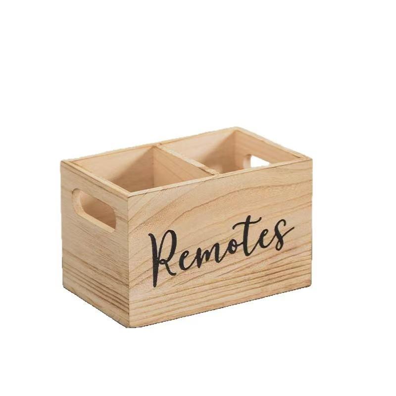 Wooden Compartment Storage Box Living Room Remote Control Storage Wooden Box, Desktop Organizer Box, Kitchen Cutlery Storage Box