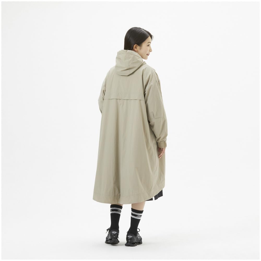 Mizuno Breath Thermo Thermal Mesh Machine Mocha Beige Coat, Lightweight, Water-Repellent, Heat-Generating, Washable, Women's,