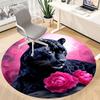 1pc Black Panther Chair Carpet for Office Non-Slip, Machine Washable Rug for Office - Holiday DecorMachine Made yy251029095