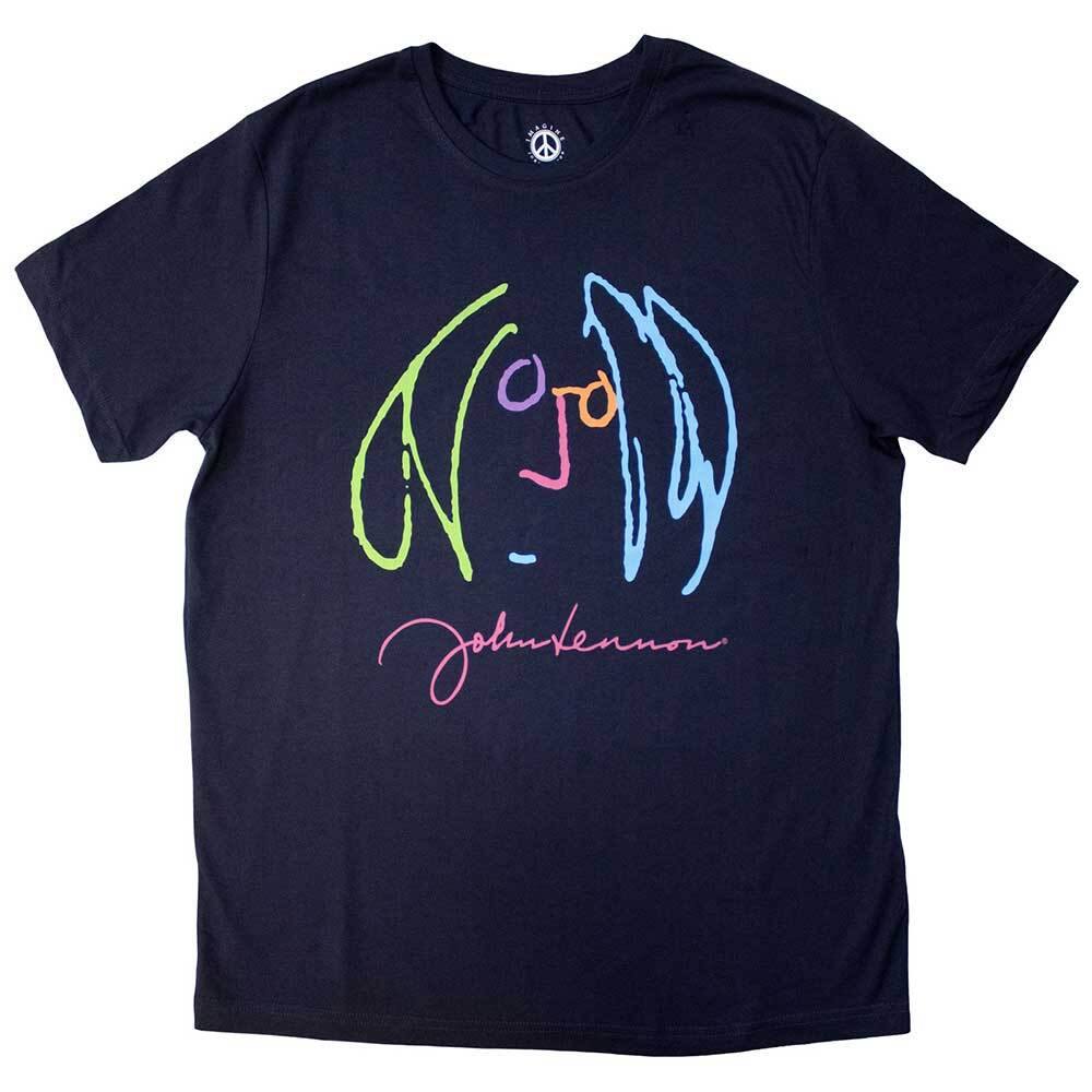 John Lennon Self Portrait Full Colour T-Shirt Blue New Unisex T-Shirt M