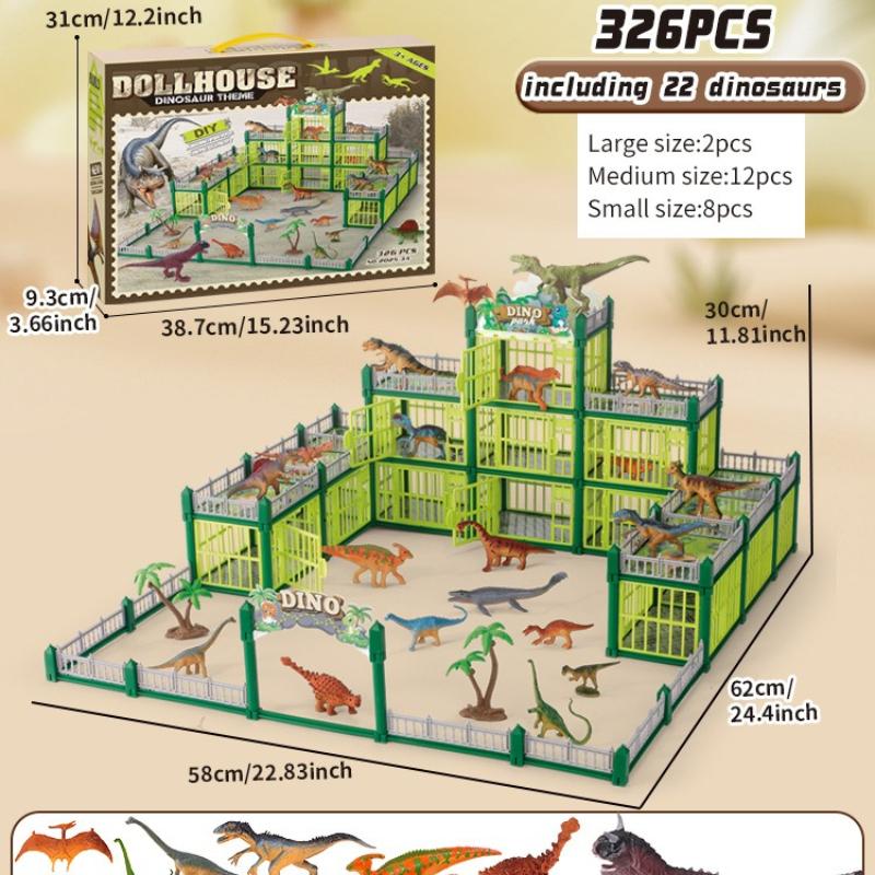 

New Jurassic theme park children s gift simulation Diy dinosaur arena toy
