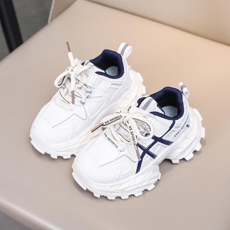 Kids Autumn Breathable Soft Sole Sneakers Boys Girls Lightweight Running Shoes Casual Dad Shoes For Small Children