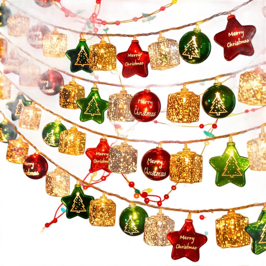 1.5M 10-Light Christmas String Lights for Holiday Decorations