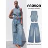 Za2025 Spring New Women Clothes Vest Vest 9942052 427 Wide Leg Jeans 9942051