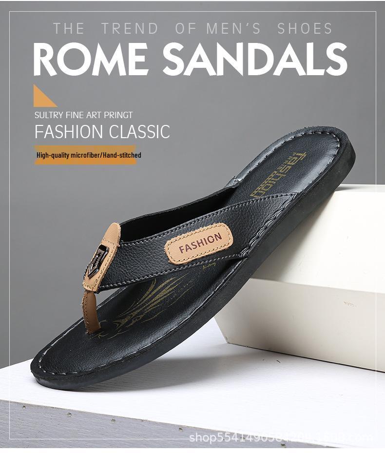 Plus Size Hand-stitched Casual Men's Beach Flip-flops