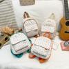 New Mini Backpack Floral Printed Corduroy Storage Bag Sweet Korean Version Rucksack Gift