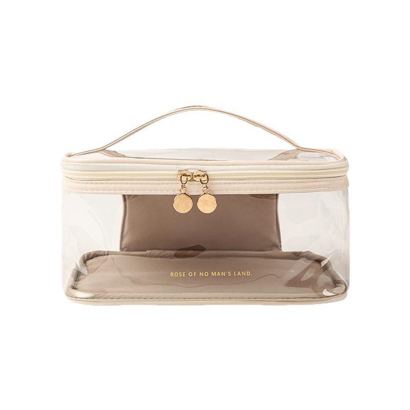 Large Transparent PVC Makeup Bag - Portable, Multifunctional, Waterproof Toiletry Bag