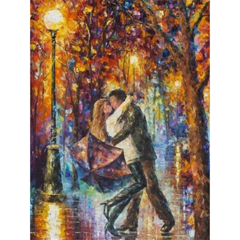 DIY 5D Diamond Painting Rain City Night Street Full Round Drill Diamond Embroidery Landscape Rhinestone Mosaic Home Decor