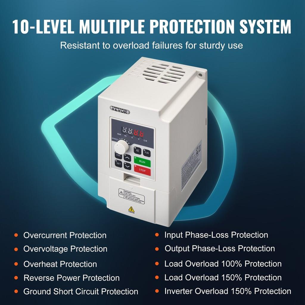 VFD 4HP 3KW 14A 1 or 3 Phase AC 220V Input to 3 Phase AC 0~220V Output