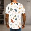 Men Plus Size Round Neck Short Sleeve Striped Geometric Printed T Shirt