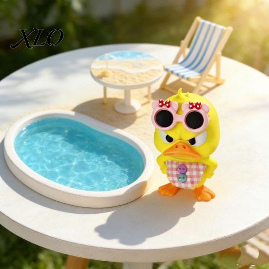Personalized Car Ornaments 3D Printed Cute Duck Figurine with Glasses, Angry Pose Desk Decor, Creative Office Decor Bookcase Ornament, Funny