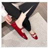 Fashion Luxury Bowtie Mary Janes Women Square Toe Shiny Leather Silk Flats Ballets Femmes Red Dance Party Ball Bridal Wedding Shoes