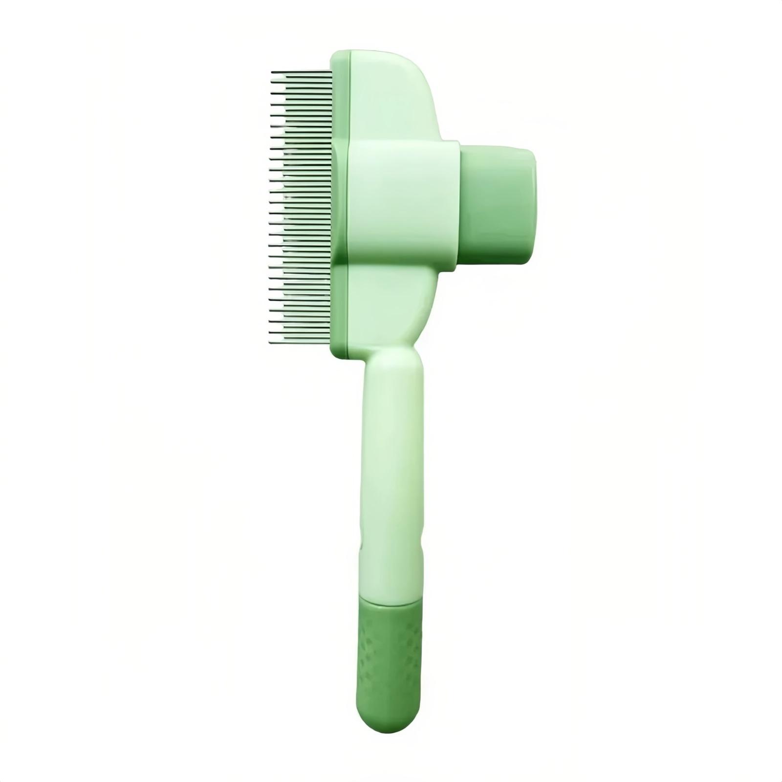 

2-Pack Pet Hair Removal Comb & Flea Comb with Release Button for Cats & Dogs - Grooming Brush for Short/Long Hair Green & Yellow One Size зелений