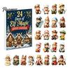 Christmas Decorative Hanging Charms Magic Elf Advent Calendar, 24 Day Acrylic 2D Ornament Set with Durable Holiday Patches Cute Mini Figures,