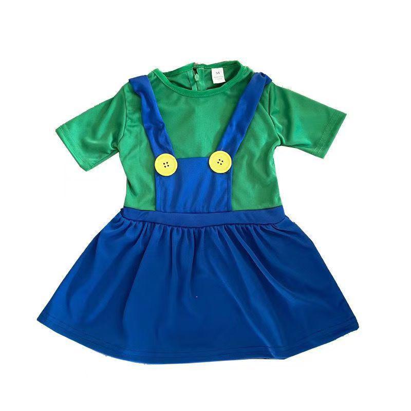 Mario Parent-Child Halloween Cosplay Costume Set - Masquerade Performance & Children's Wear