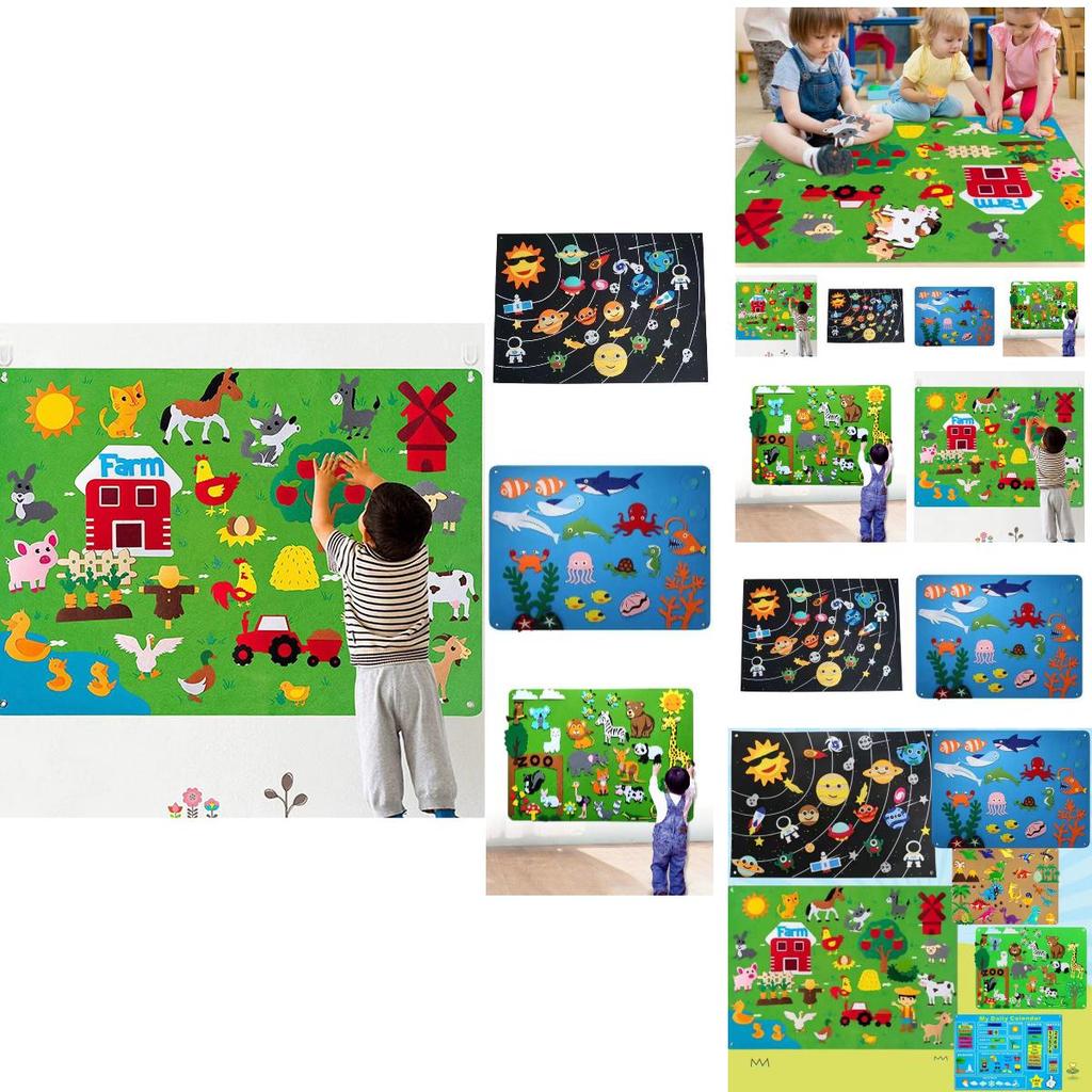 Educational Felt Wall Stickers For Children's Diy Crafts Enhance Intellectual Development Non-woven Material