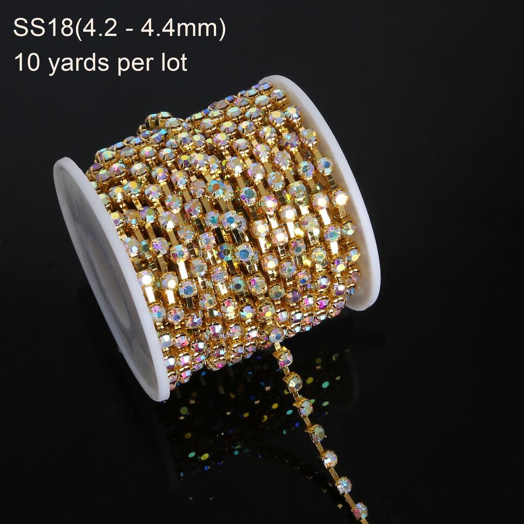 Wysokiej Jakości Łańcuch Pazurkowy Cyrkonia AB Aurora DIY Dekoracja Odzieży