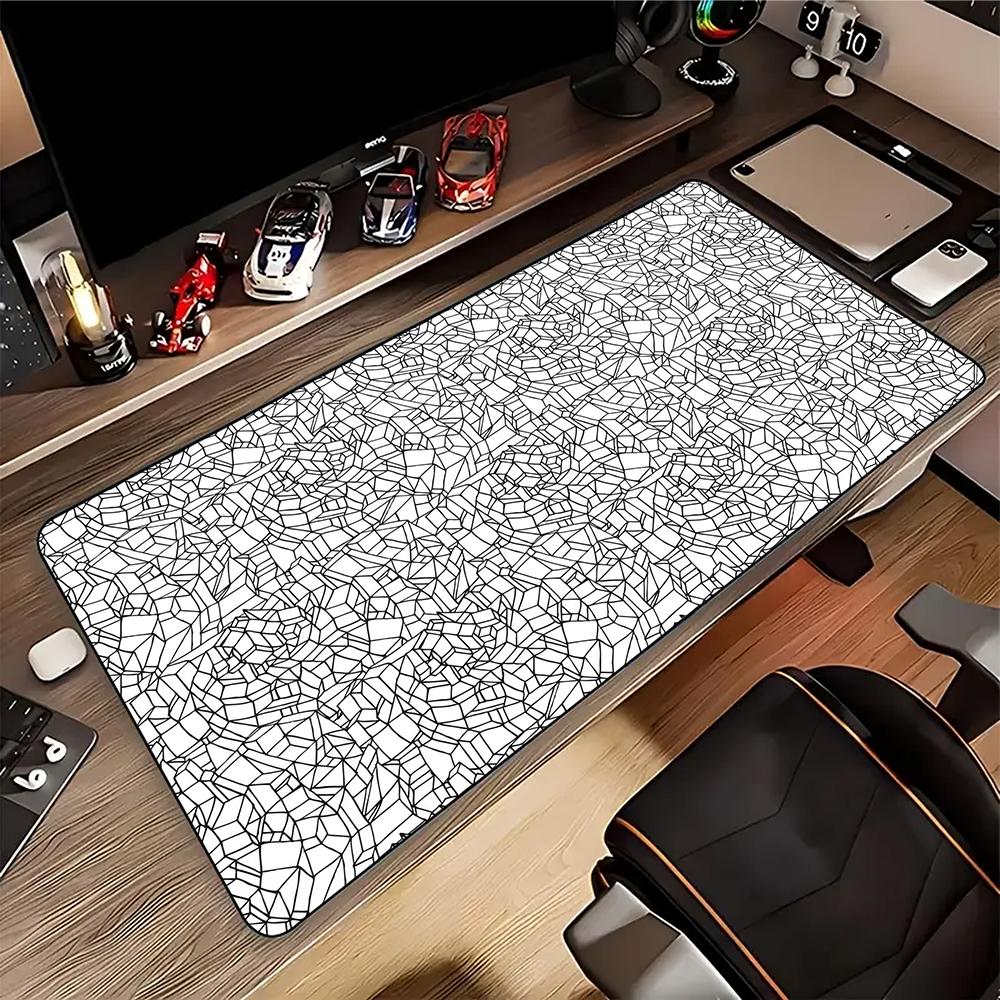 Large XXL Gaming Mousepad Art Black And White Line x x Desk Mat Anime Theme Keyboard Gamer Mouse Pad for Esports