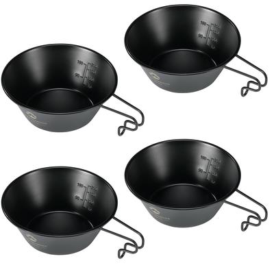 CAMPING MOON Sierra Cup, Black, Stainless Steel, 310ml, Set of 4, BKS-220-4P