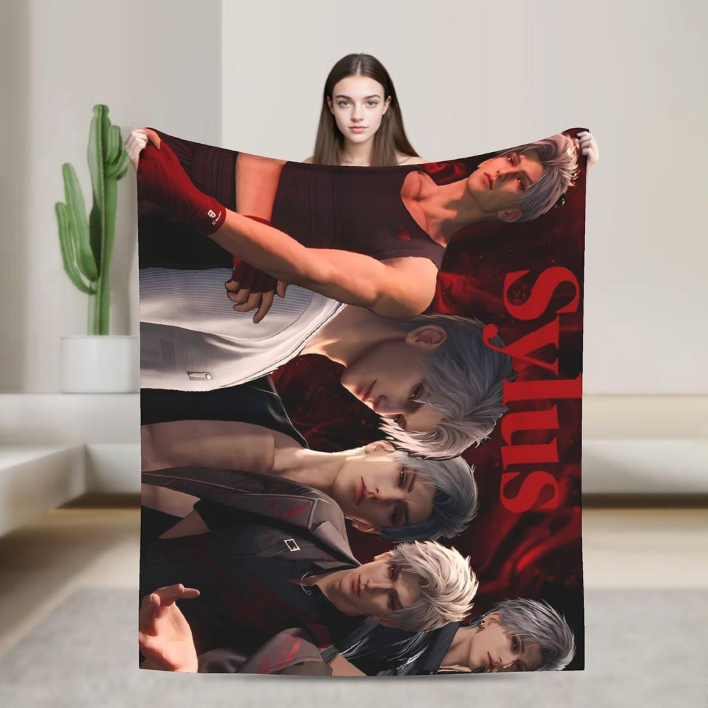 Game Love and Deepspace Sylus Flannel Blankets  Warm Throw Blanket for Living Room Travel Street Trend Bedspread Sofa Bed Cover