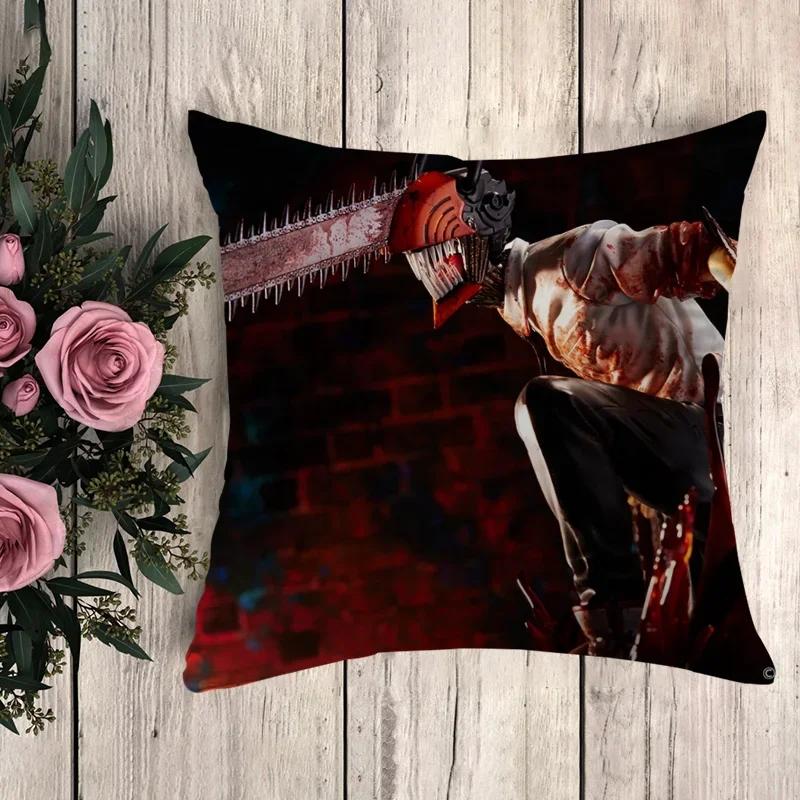 Anime Pillow Chainsaw Man Decorative Pillowcases  Sofa Cushions Cushion Cover  Pilow Cases Throw Pillows Fall Decor
