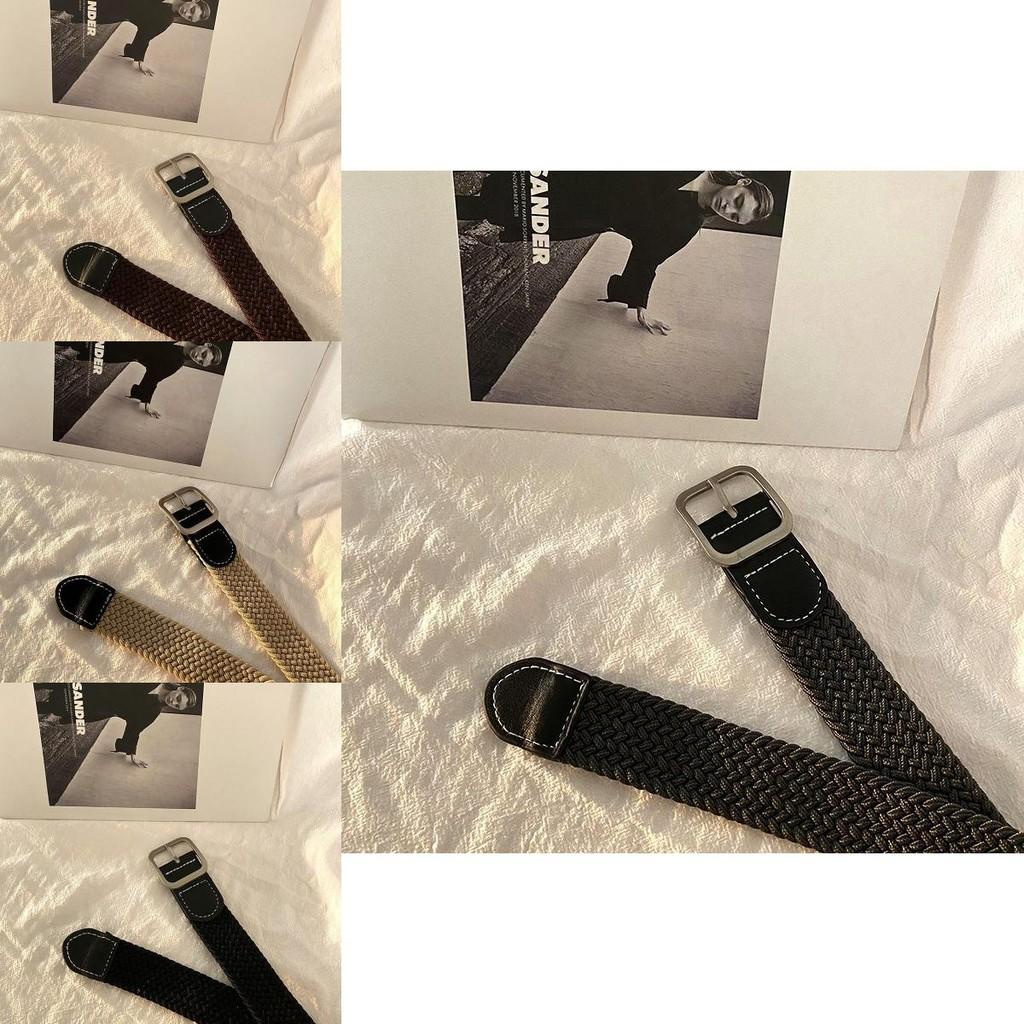 Unisex Fashionable Canvas Belt With No Hole Design And Chic Buckle Square