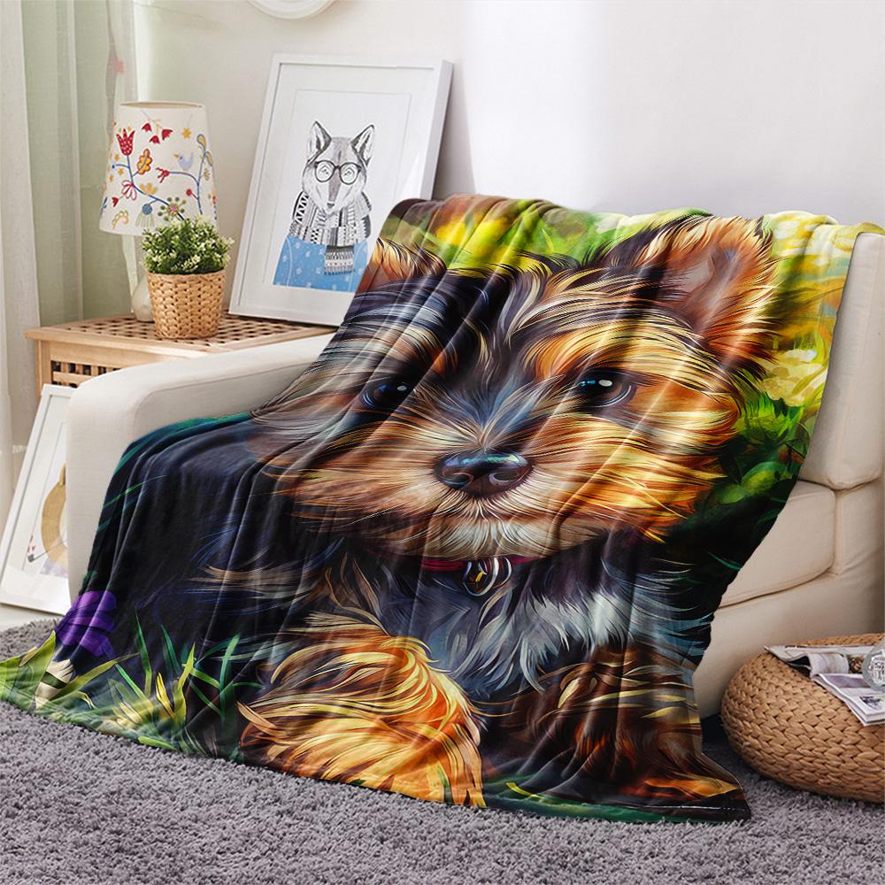Dog Print Flannel Blanket, High quality Comfortable for All Seasons, Home Decor, Warmth and Comfort, Perfect for Christmas Gifts