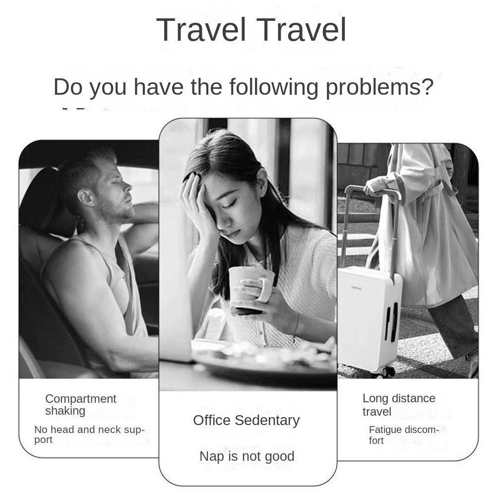 Soft Press To Inflate Pillow Inflatable Neck Support Cushion U-Shaped Travel Pillow  Airplane