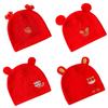 Newborn Red Spring & Autumn Pullover Hat - Festive Thin Style