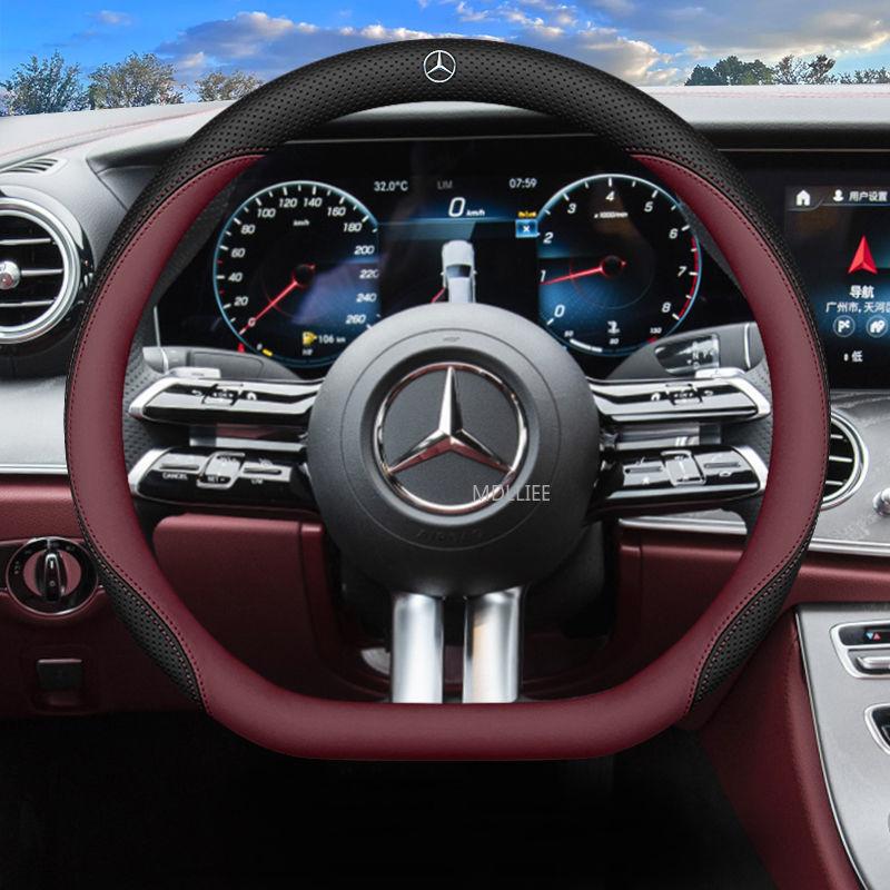 38CM Car Steering Wheel Leather Cover Auto Interior Accessories For Mercedes Benz AMG GLE GLS CLA CLE GLC CLS GLA W223 W213 W206