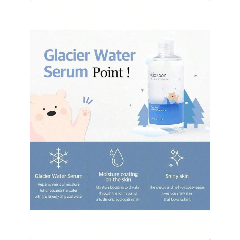Mixsoon Glacier Water Hyaluronic Acid Serum  300ml - Non-Greasy Hydration Booster, Firming Facial Serum For Radiant, Dewy Skin -  Serum For Glass