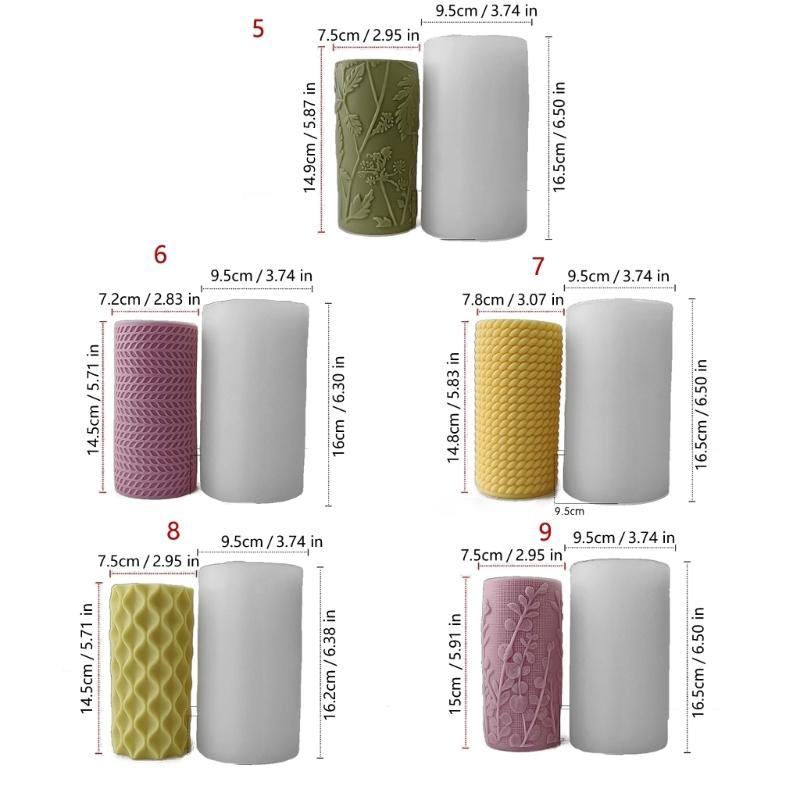 Silicone Candle Mould For Craft Star Embossed Cylinder Shape Reusable Home Decoration Candle Making Tool