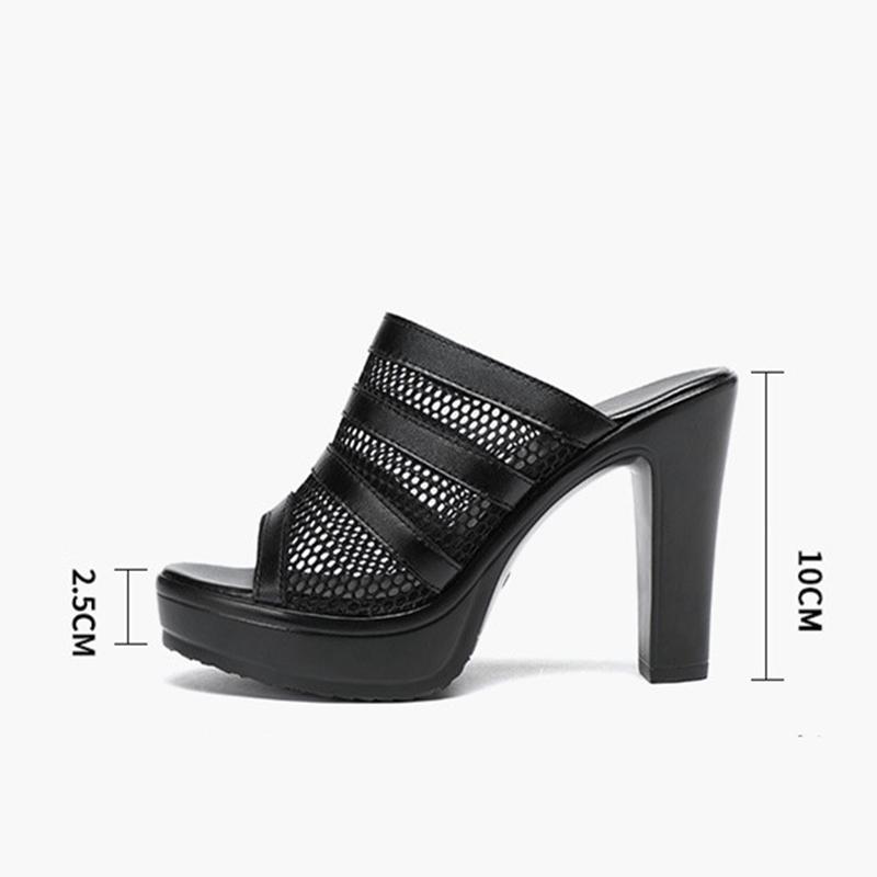 Velká velikost 32-43 Boty na platformě Ženy Pantofle Léto 2022 Otevřená hlava Vysoké podpatky Slides Dámské Hollow Out Kotníkové boty Sandály