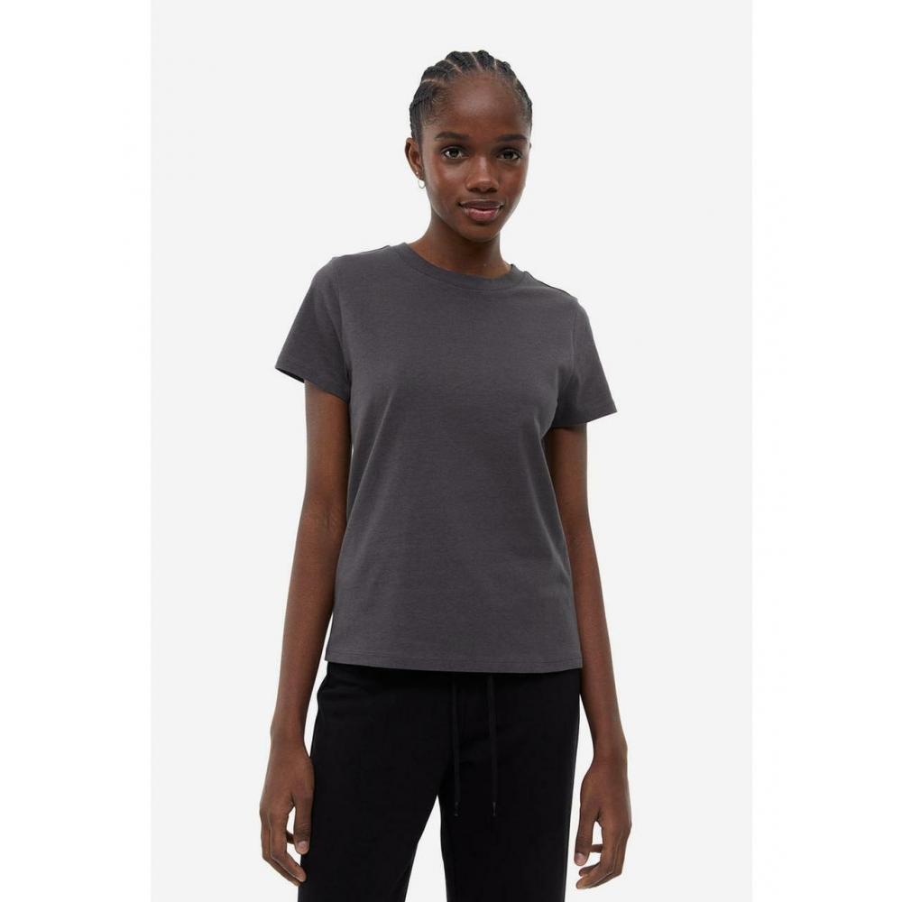 

H&M Приталенная футболка Темно-серая 1141810010