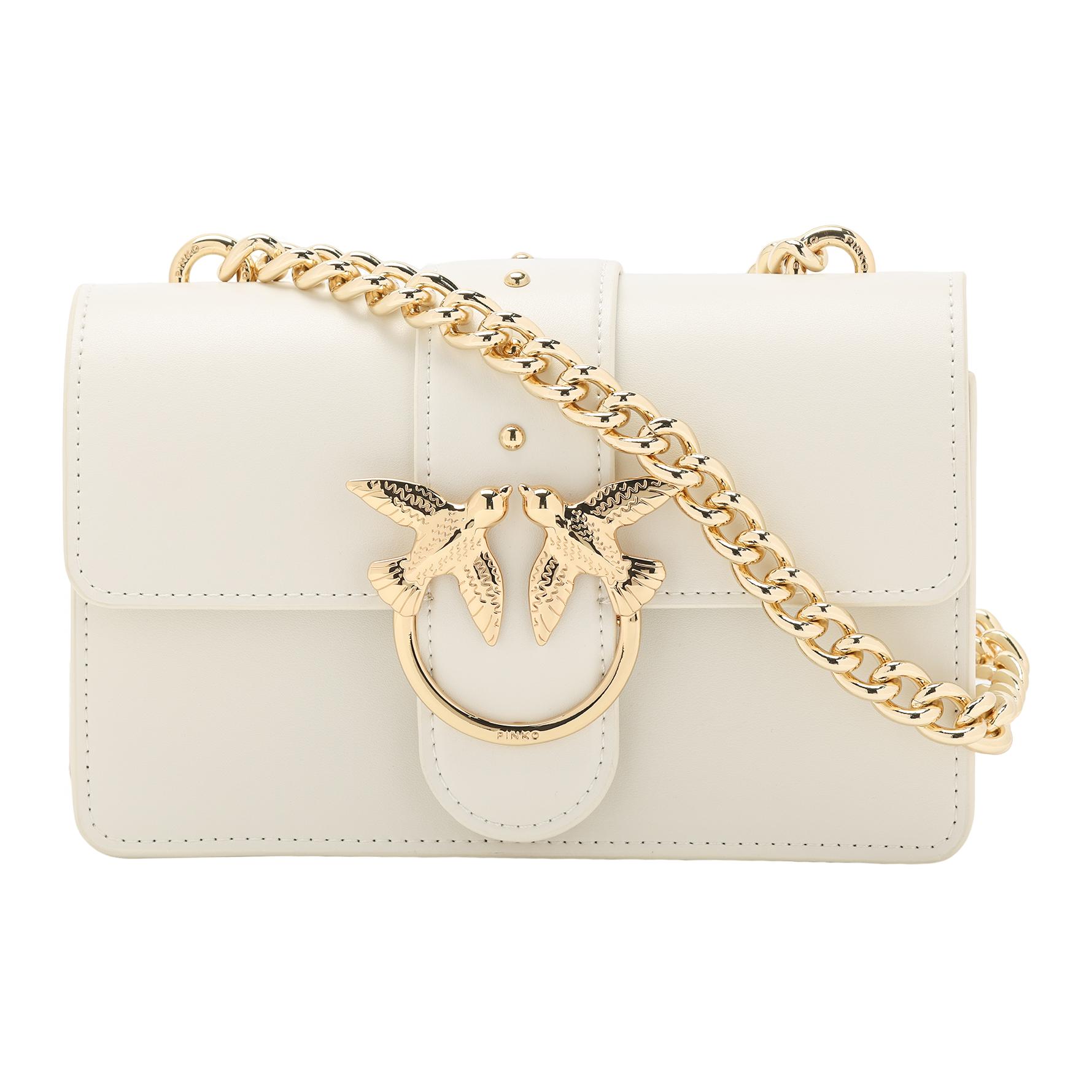 

New PINKO Cow Leather Bird Bag Crossbody Shoulder Bag Mini Women s White 1P21R4-Y5FF-I09 21.1*6.1*10.9CM