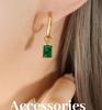 Trendy Zircon Pendant Earrings: 18K Gold-Plated Titanium Steel, Versatile Blogger Style